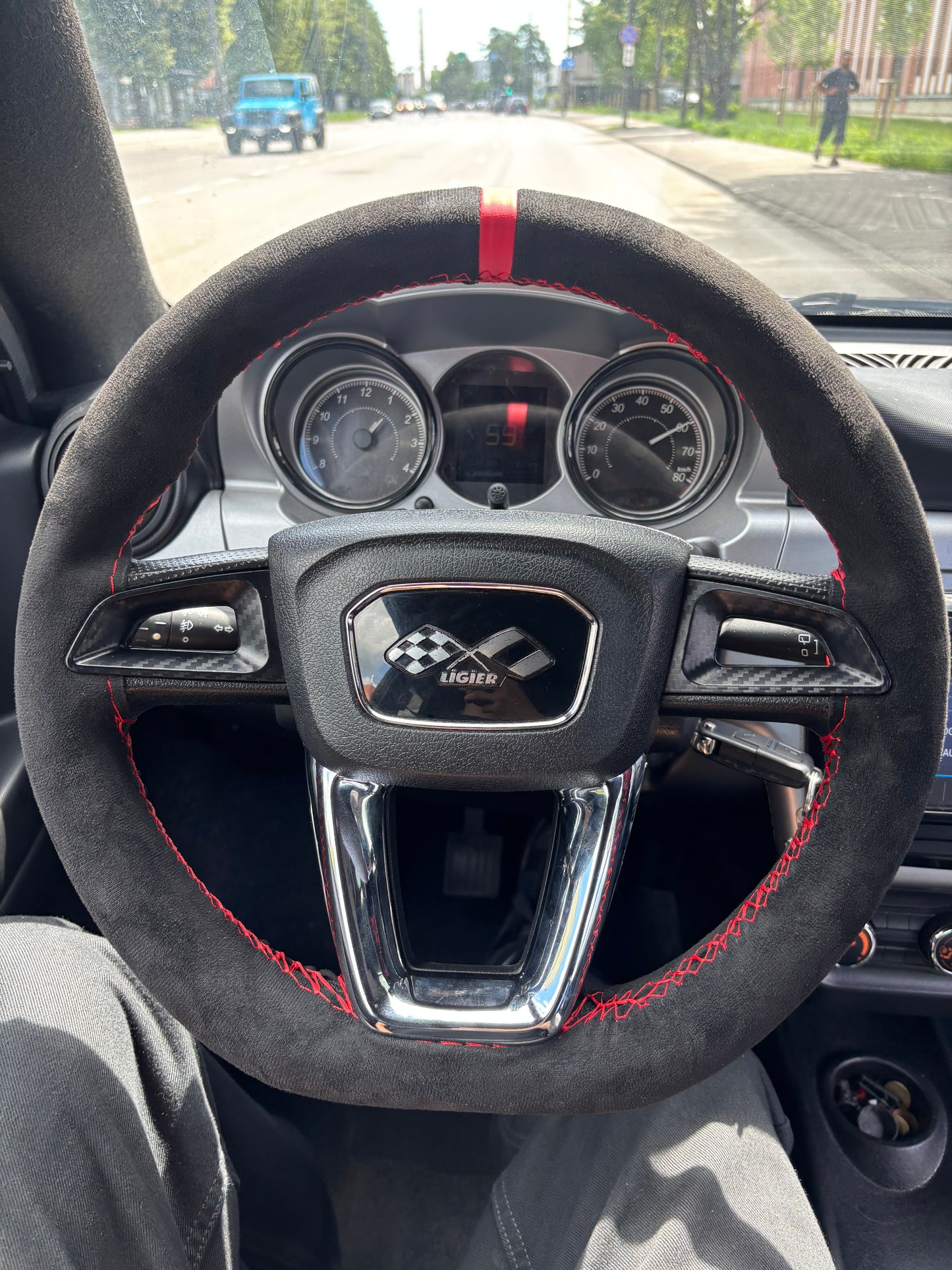 Alcantara steering wheel cover for Ligier/Aixam/Microcar/Chatenet